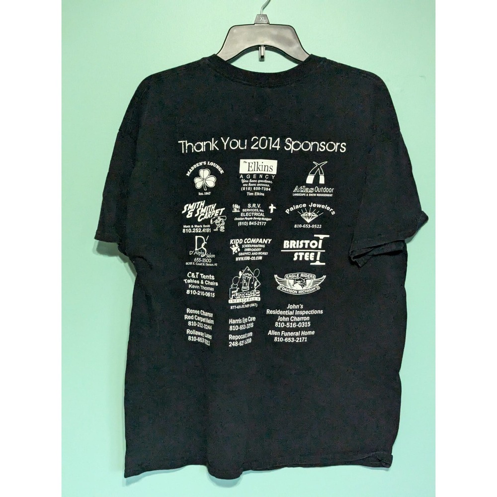 Thunder For Hunger Motorcycle T-Shirt Size XL  100% Cotton Gildan 2014 - Picture 7 of 7
